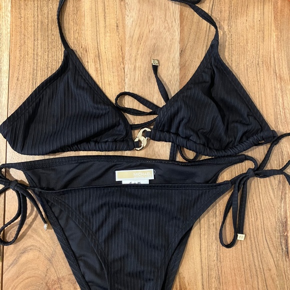 Michael Michael Kors Black Textured String Bikini Set – Size Small - Picture 5 of 5